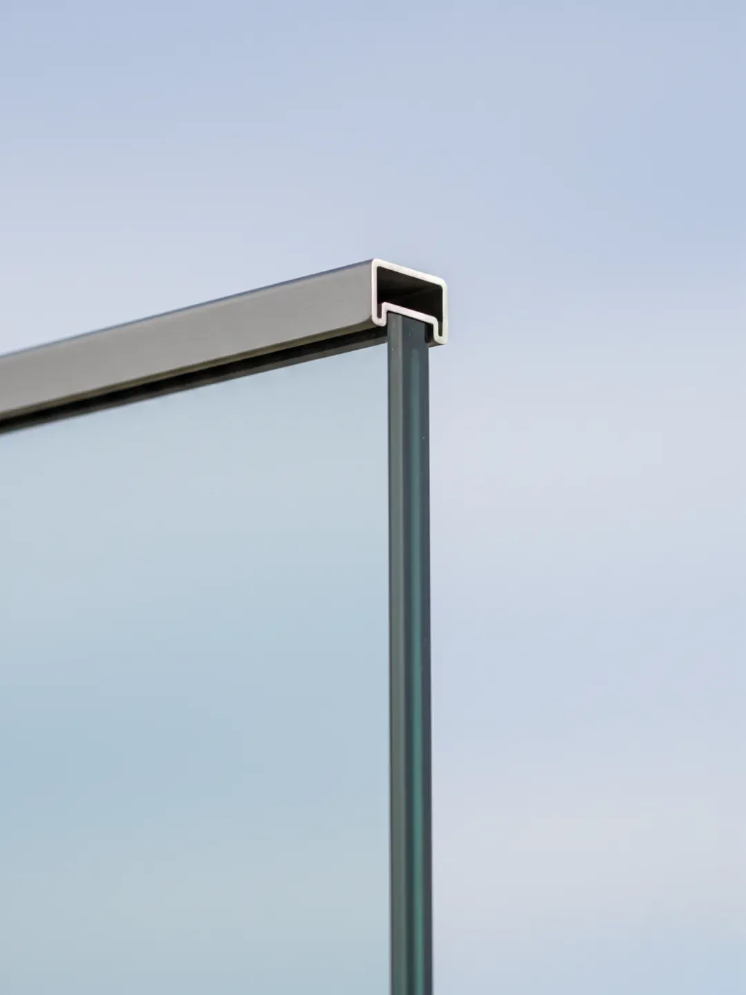 Slimline top rail and nano cap for glass balustrades Hamilton compliant handrail option